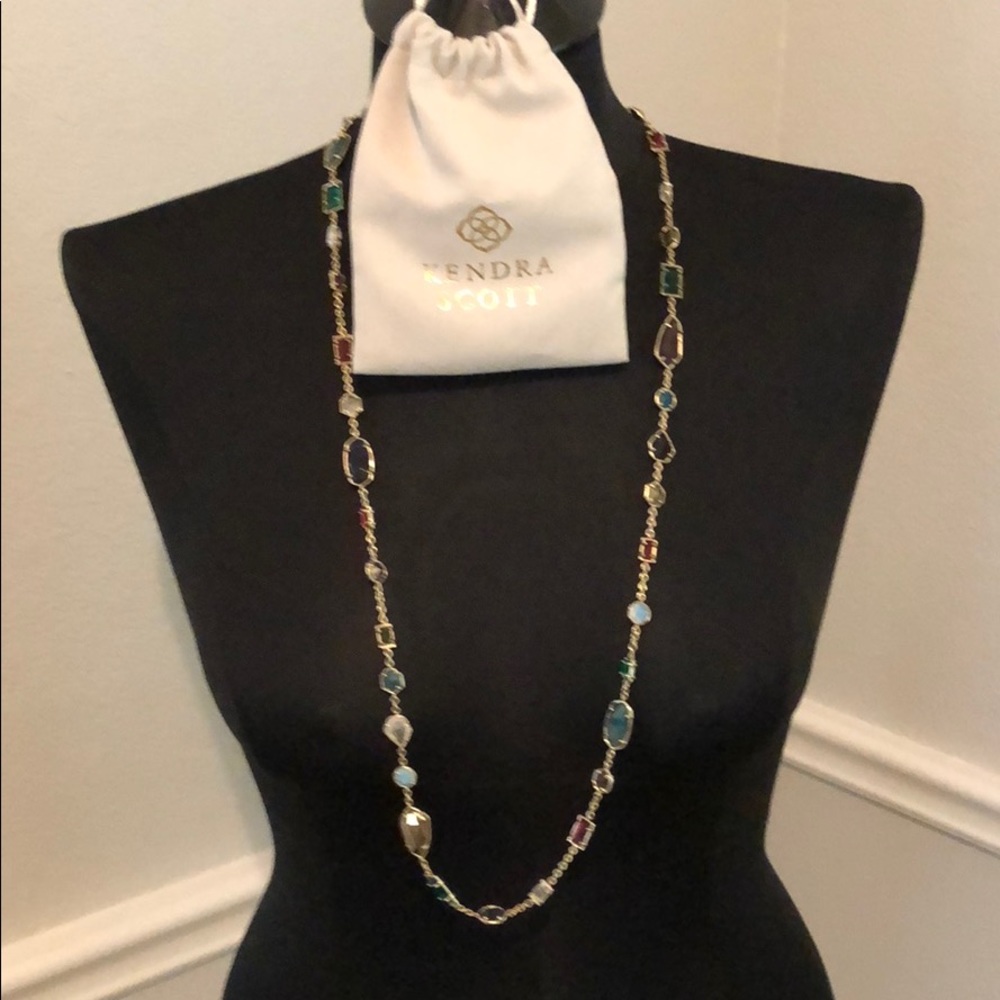 Long Kendra Scott Multi Color Gem Necklace